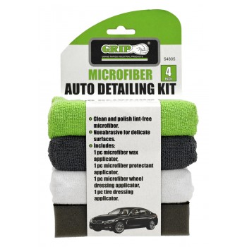 GRIP Ensemble de détail automobile en microfibre - 4 pièces
