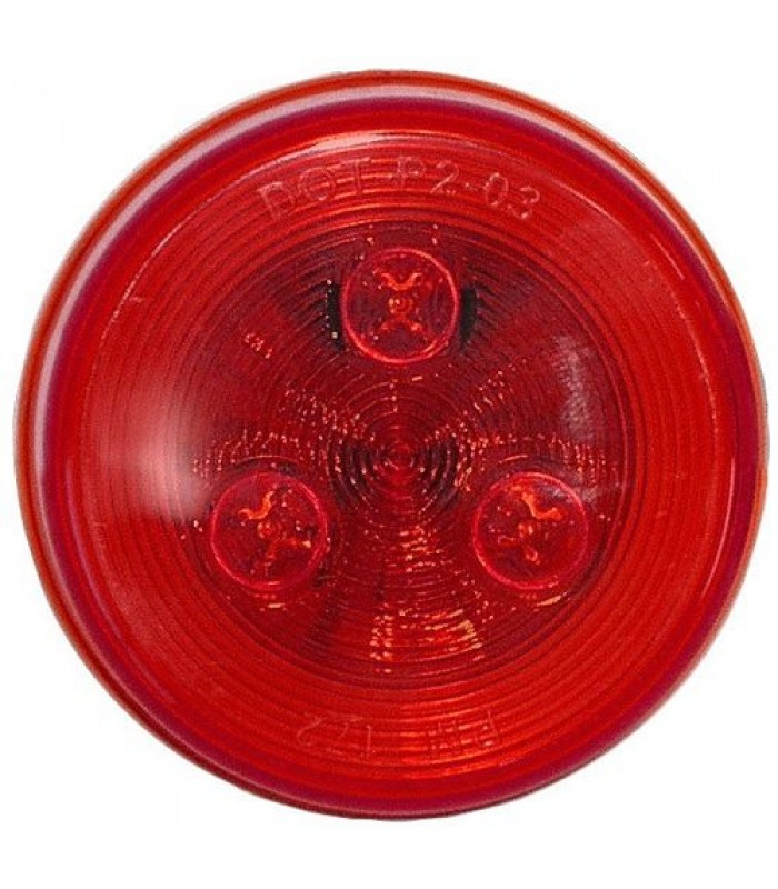 Clear rear light 2 in. Round Red