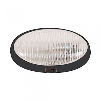 Lampe de porche/utilitaire ovale avec interrupteur - Claire avec base claire Optronics