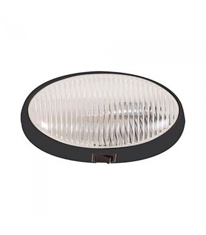 Lampe de porche/utilitaire ovale avec interrupteur - Claire avec base claire Optronics