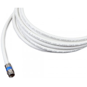 Global Tone Câble coaxial RG6 de 15 pi 3000Mhz Blanc