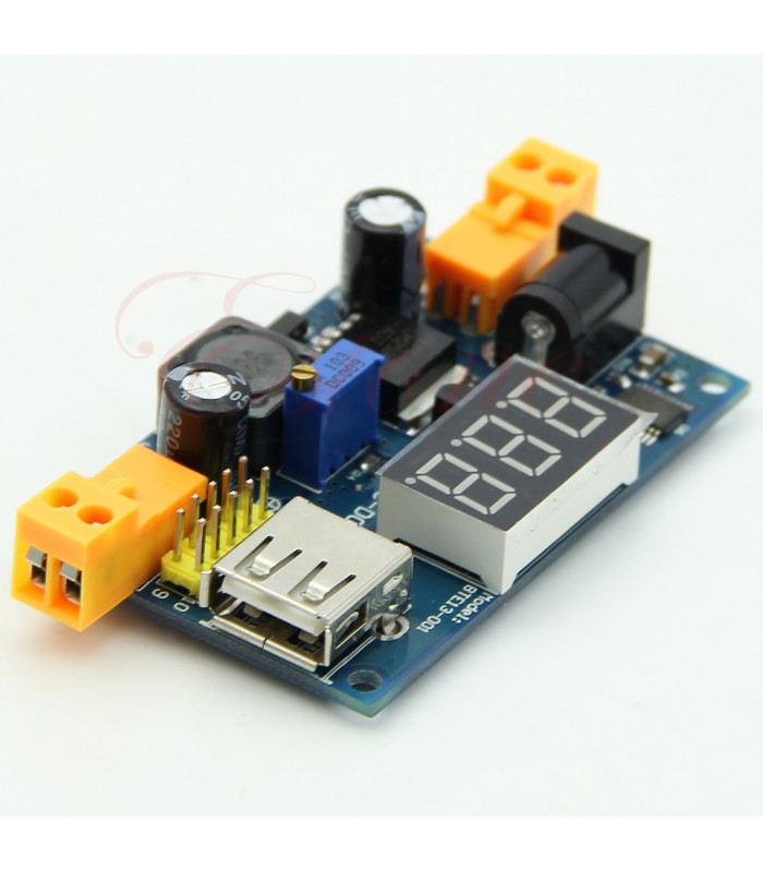 LM2596 DC Adjustable Step-Down Power Module LED Voltmeter USB 2.54mm Needle