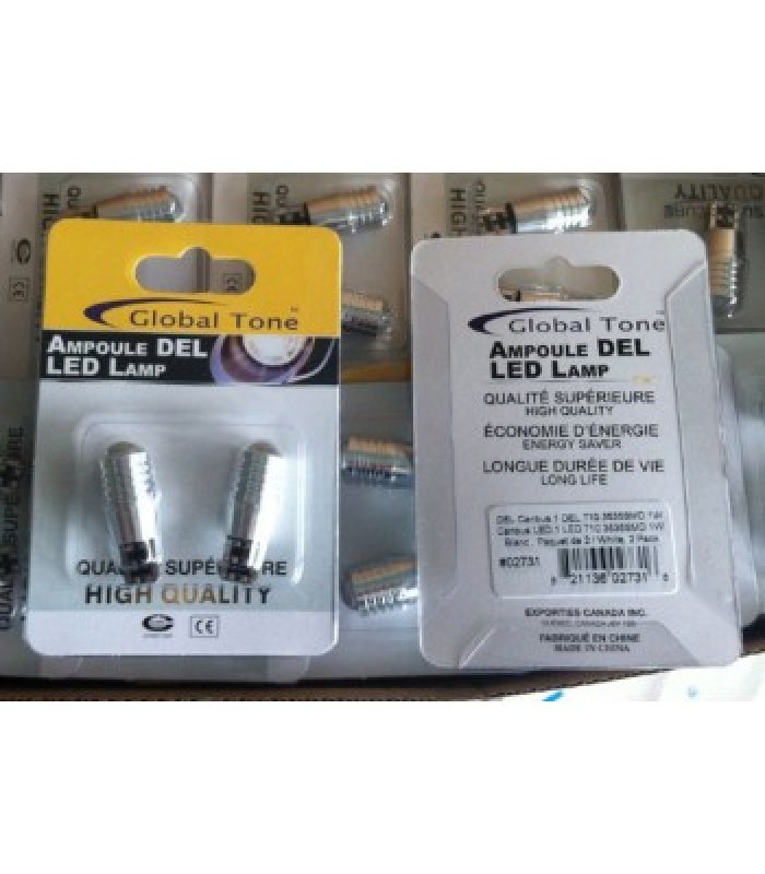 Global Tone Canbus LED, 1 LED T10 3535SMD 1W- Pack of 2 - White