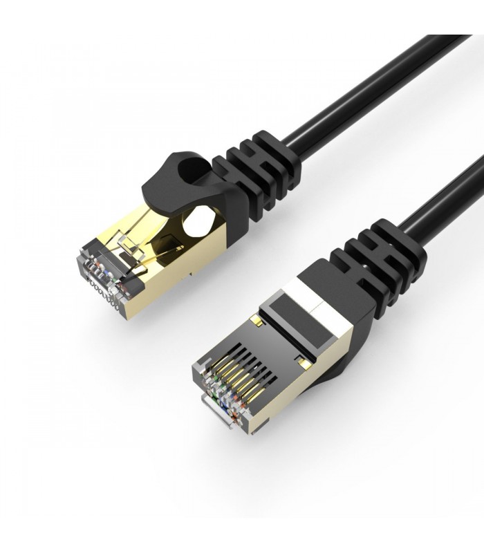 HP Câble réseau Ethernet Cat7 F/FTP, 600MHz, 10Gbps, RJ45, Noir, 2 mètres