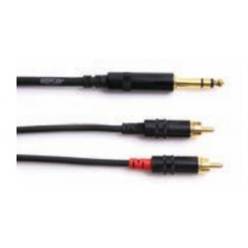 Câble séparateur REAN de Neutrik. Connecteur 1⁄4" TRS mâle vers deux (2) connecteurs RCA mâles de Digiflex - 1.8m