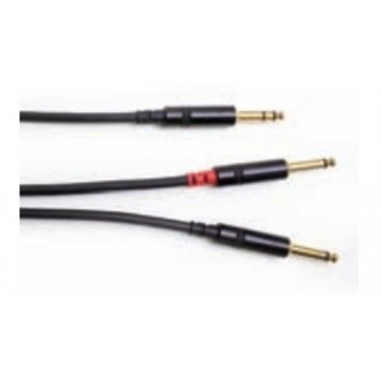 Digiflex Neutrik REAN 1⁄8" mini TRS plug to two (2) 1⁄4" phone plugs splitter cables - 15 ft.