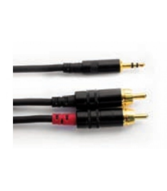 Digiflex Neutrik REAN 1/8 in. mini TRS plug to two (2) RCA plugs splitter cables - 10 ft.