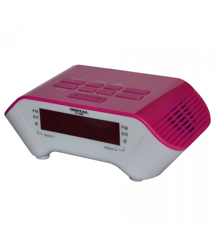 Digital Lab Alram Clock Radio - Pink