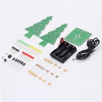 Ensemble Arbre de Noël à monter DEL Verte et rouge