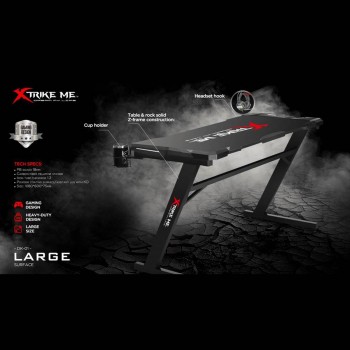 Xtrike Me Ergonomic Gaming Desk DK-01, 42.5", With cup holder and headset hook