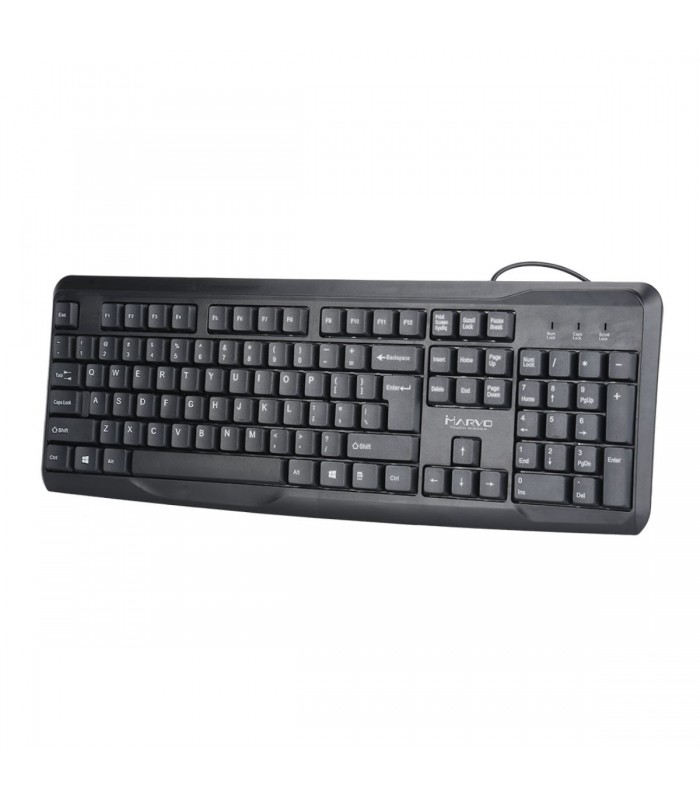 Marvo Office USB 2.0 Wired Keyboard 104 Keys 10 million presses English version Black (DKB001)