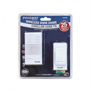 Carillon de porte avec télécommande sans fil émetteur étanche bouton tactile blanc