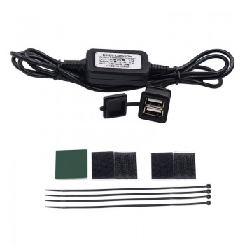 12V Waterproof Dual USB Motorcycle Power Supply Port Socket Charger 5V 3A