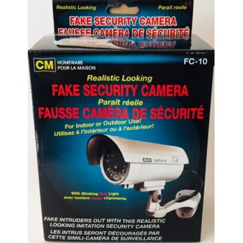 Fausse caméra de surveillance pour l'extérieur avec DEL clignotante