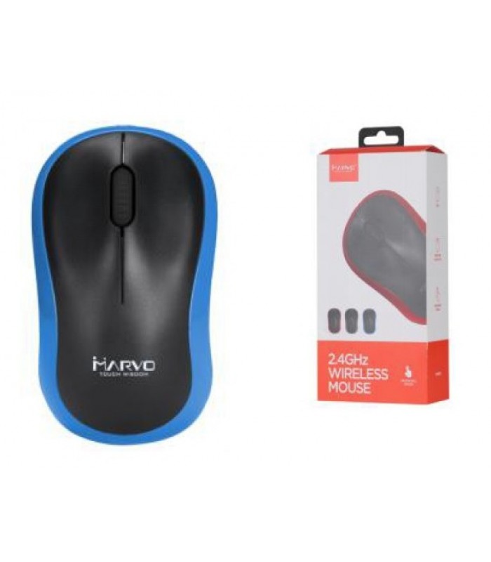 Marvo Office Souris sans fil 2.4G 3 boutons 3D DPI: 800/1200/1600 3 millions de clics Batterie 1xAA Bleu (DWM100BL)