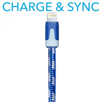 Câble Lightning à USB tressé plat de 10 pi. (3 m) de eLink