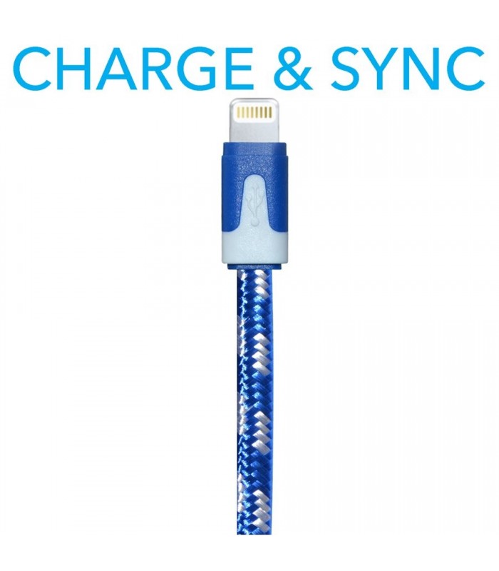 Câble Lightning à USB tressé plat de 10 pi. (3 m) de eLink