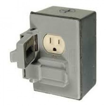 Duplex Prise Double résistant aux intempéries Electrimart, Gris