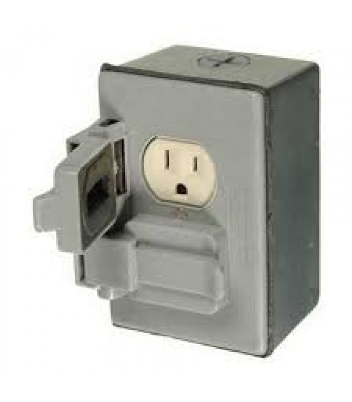 Electrimart Weatherproof Duplex Outlet Kit - Grey