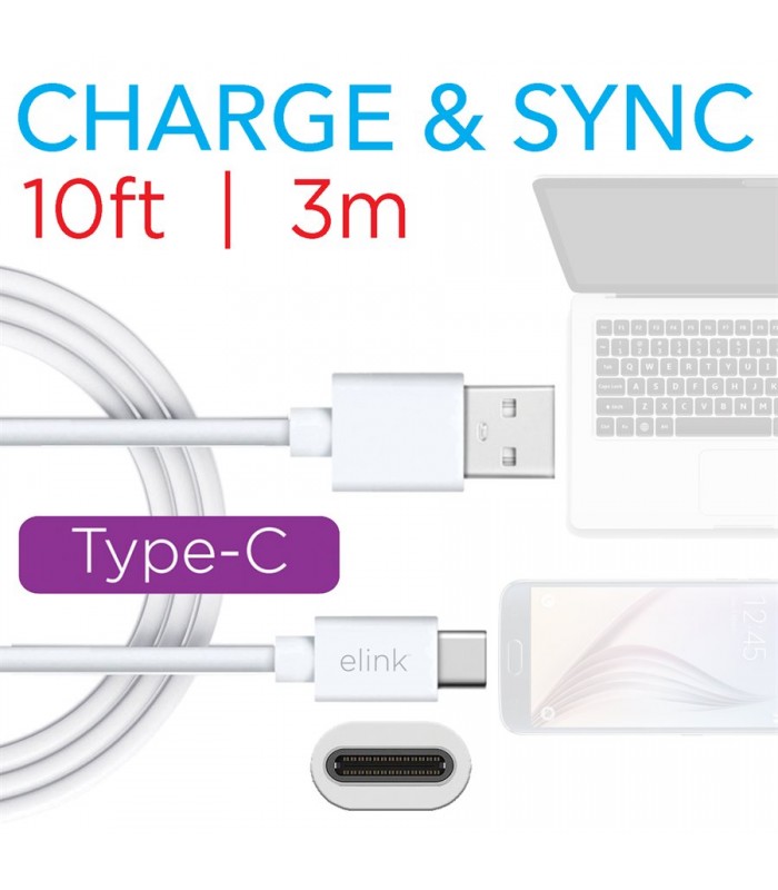 Type-C cable usb 2.0 10 pieds de eLink