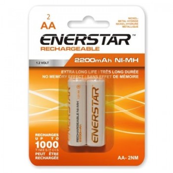 Pile Rechargeable 2*AA 2200mAh Ni-MH de Enerstar