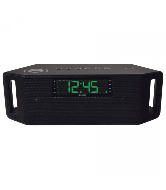 Escape Hands free stereo bluetooth speaker with FM Radio Alarm Clock - Black