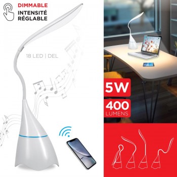 Lampe tactile avec haut parleur sans-fil 4W,60 LM-Blanche de Escape