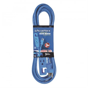 Rallonge électrique extérieur chauffe-moteur Flexicord SJTW 16/3 5m 3-sorties