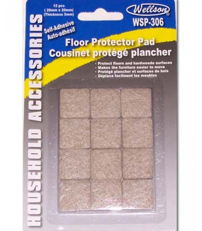 Coussinets protège plancher 20X20X5MM - 12 Pièces