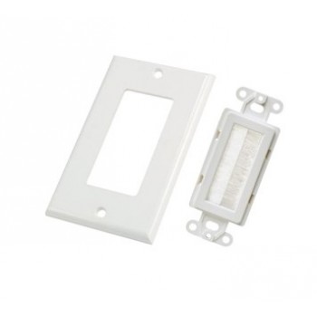 Global Tone 1 Gang Plastic Decora Wall Plate with Brush