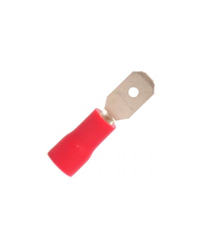 Global Tone 22-18 AWG 0.110 Vinyl Insulated Male Red Push-On Terminals - Pack of 100