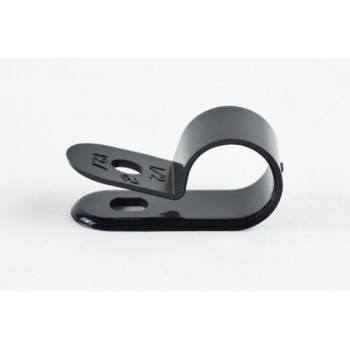 Global Tone 1/4'' Black Nylon Cable Clamps - Bag of 100