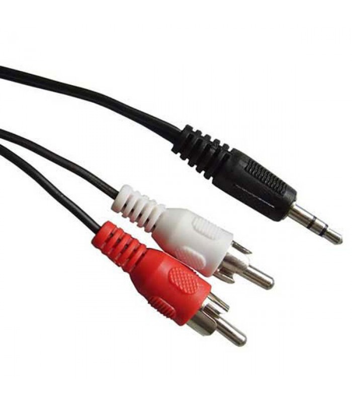 Global Tone cable 6 in. 3.5mm to 2 RCA Audio Cable