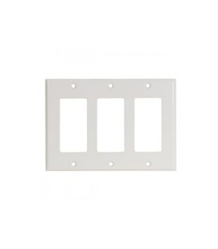 Global Tone Decorative Triple Gang Wall Plate - White