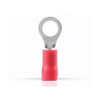 Global Tone Ring Terminals 3/8 16-22 AWG, Vinyl, Insulated, Bag of 25pcs, Red