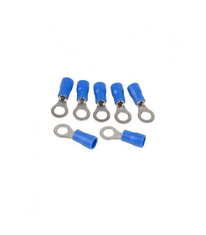 Global Tone Ring Terminals No.6 16-14, Vinyl, Insulated, Blue, RVS2-3.5, Bag of 25pcs