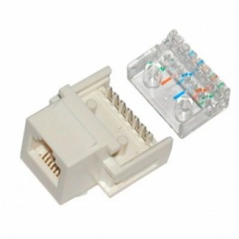 Garniture Keystone Téléphone RJ12 6C CAT3 - Blanc de Yesa