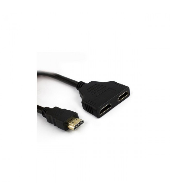 Global Tone Video Splitter, HDMI Male to 2 HDMI Female (1 in, 2 out)