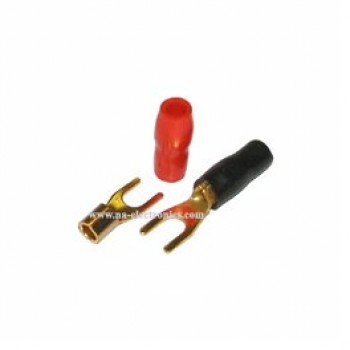 Connecteur Fourchette Audio Auto de 16-14AWG #6 Power Pro Audio - Paquet de 4