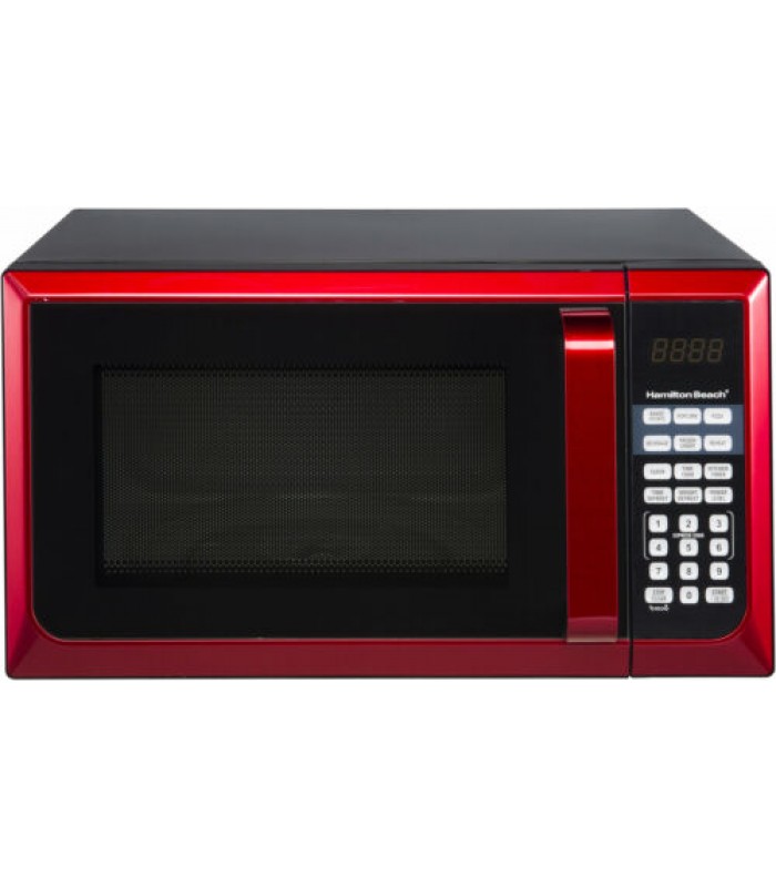 Hamilton Beach 0.9 cu.ft. Red Stainless Steel Microwave - Refurbished