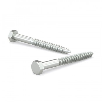 Hex Head Lag Screw - Zinc 4 in. x 3/8 in.
