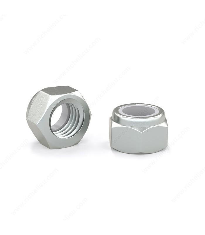 Écrou de blocage hexagonal avec insertion de nylon 10-32 Zinc - Paquet de 8
