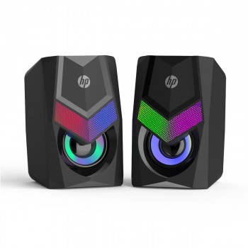 HP Haut-parleur stéréo 2.0 avec rétro-éclairage RGB, prise 3.5 mm pour audio (DHE-6000)