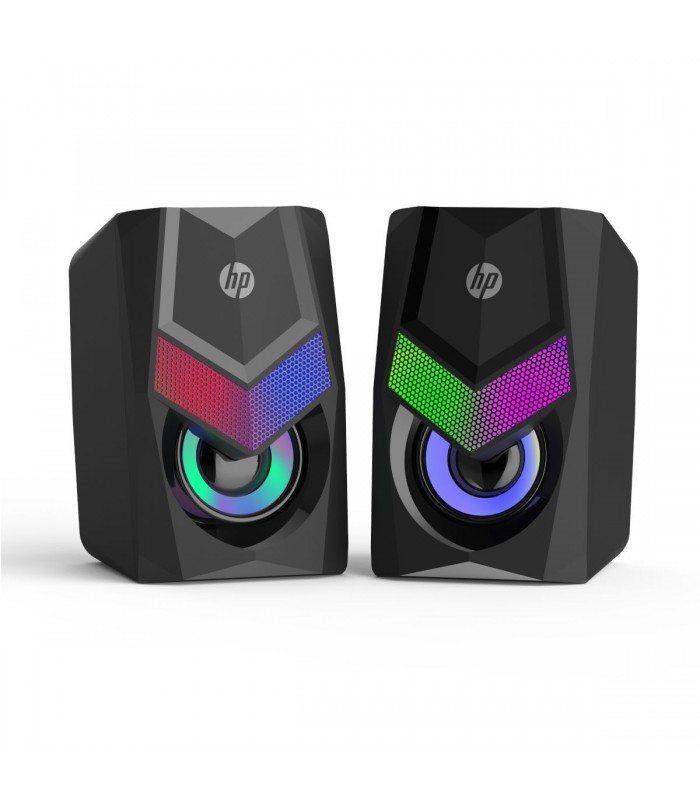 HP Haut-parleur stéréo 2.0 avec rétro-éclairage RGB, prise 3.5 mm pour audio (DHE-6000)