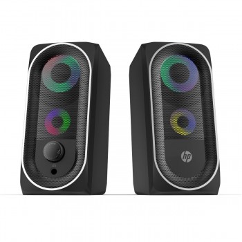 HP Haut-parleur stéréo 2.0 avec rétro-éclairage RGB, Bluetooth, prise 3.5 mm pour audio (DHE-6001)