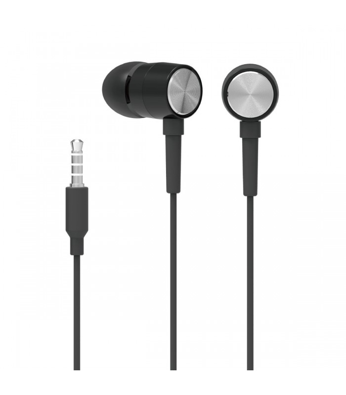 HP in-Ear Earbud Headphones with Volume Control & Microphone, Black (DHH-1111-BLACK)