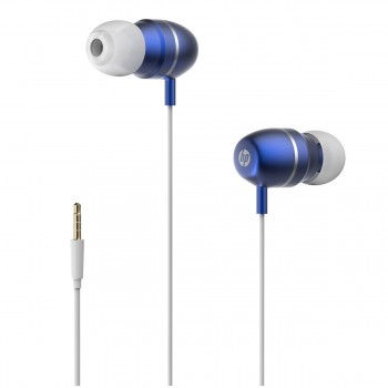 HP in-Ear Earbud Headphones with Volume Control & Microphone, Blue (DHH-3112-BLUE)