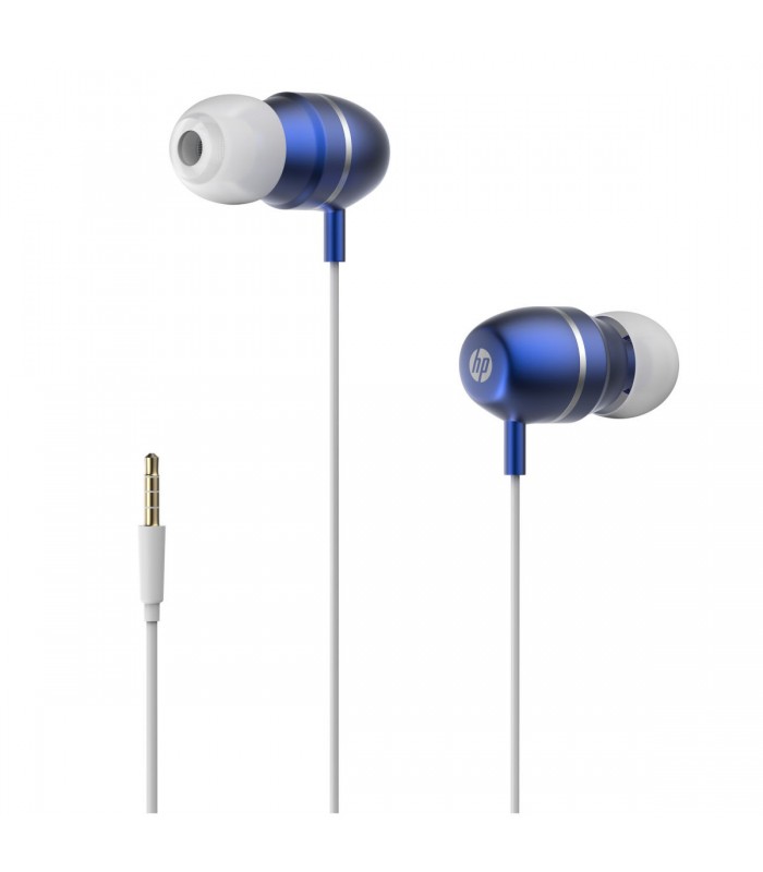 HP Écouteurs Stéréo intra-auriculaire avec contrôle du volume et micro, Bleu (DHH-3112-BLUE)