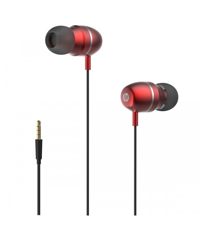 HP Écouteurs Stéréo intra-auriculaire avec contrôle du volume et micro, Bleu (DHH-3112-RED)