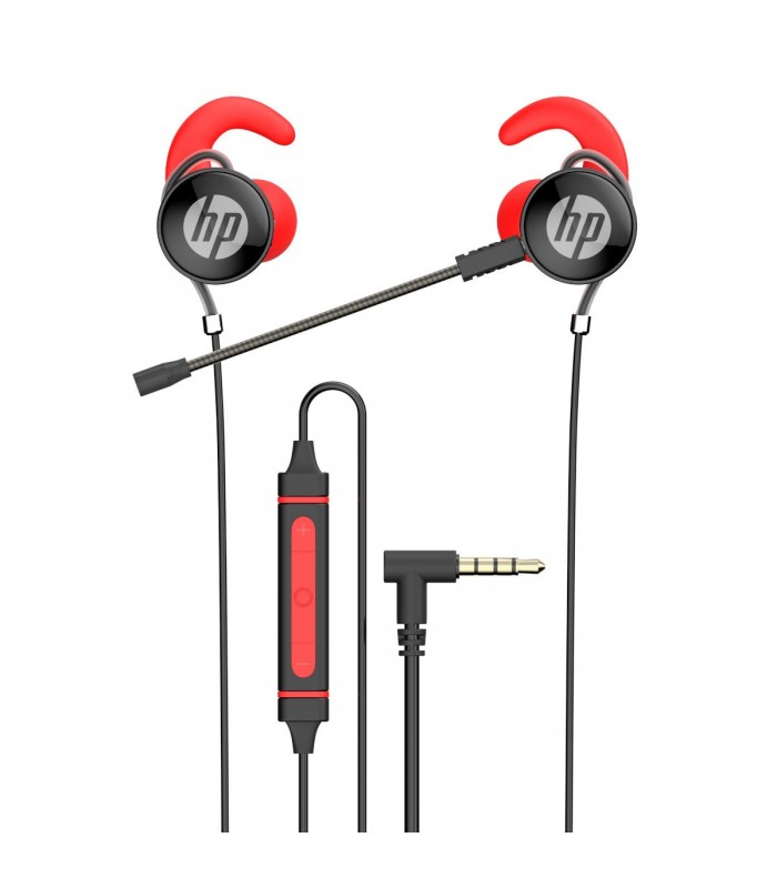 HP Écouteurs Stéréo intra-auriculaire avec contrôle du volume et micro , Rouge